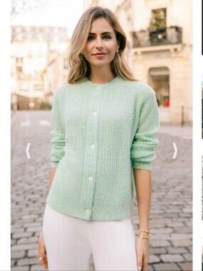 Ravella 100% Cashmere Mint Green Cardigan